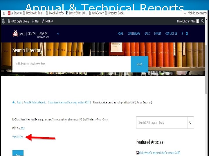 Annual & Technical Reports 25 
