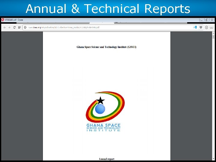 Annual & Technical Reports 26 