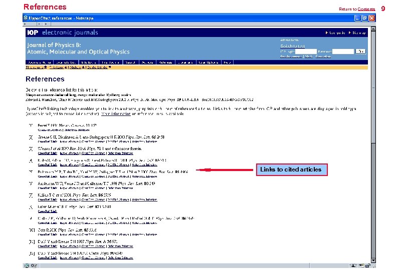 References Return to Contents Links to cited articles 9 