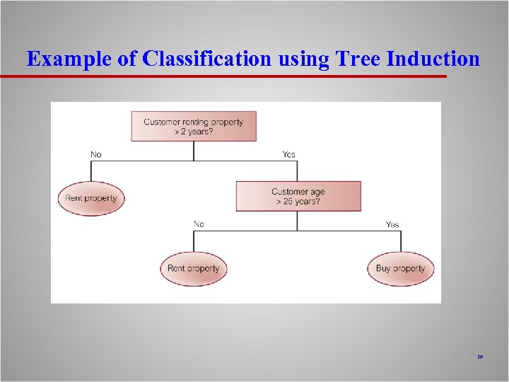 Example of Classification using Tree Induction 19 