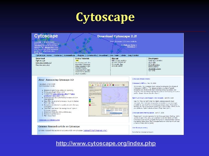 Cytoscape http: //www. cytoscape. org/index. php 