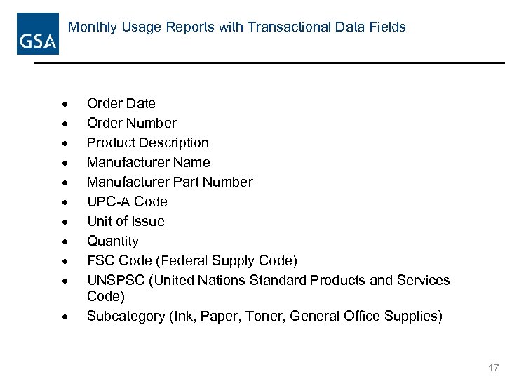 Monthly Usage Reports with Transactional Data Fields · · · Order Date Order Number