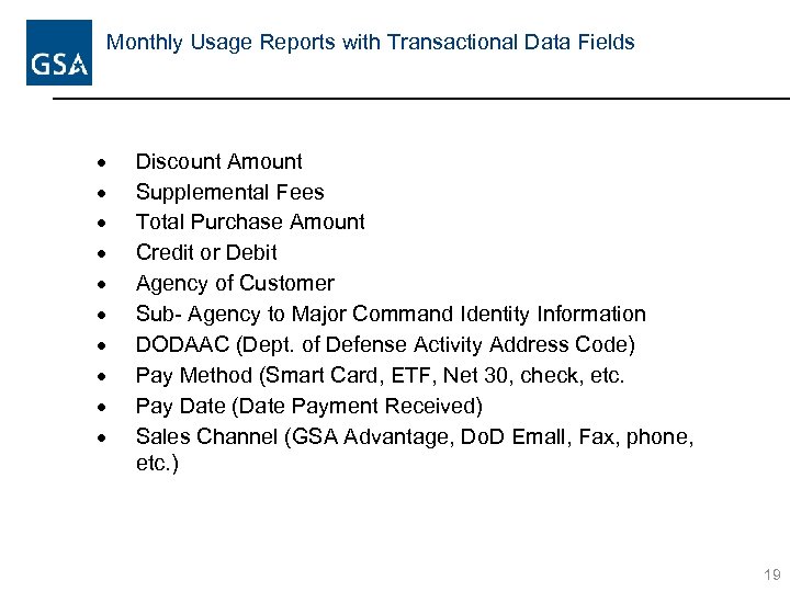 Monthly Usage Reports with Transactional Data Fields · · · · · Discount Amount