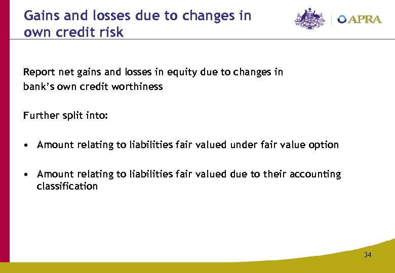 Gains and losses due to changes in own credit risk Report net gains and