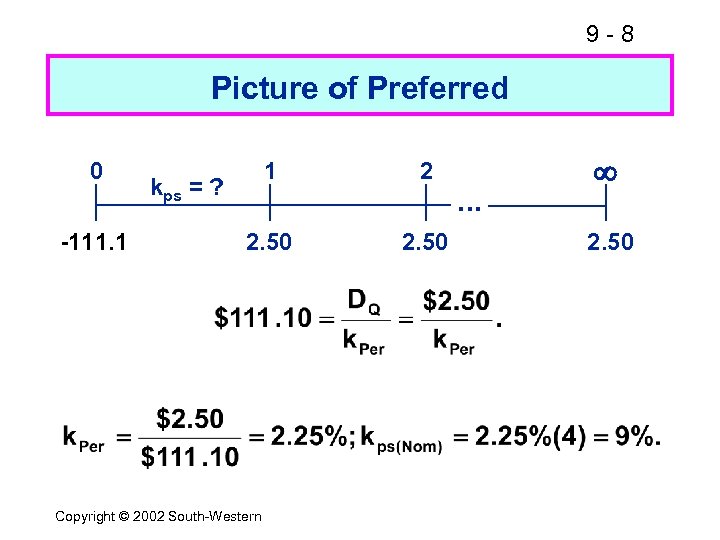 9 -8 Picture of Preferred 0 -111. 1 1 2 2. 50 kps =