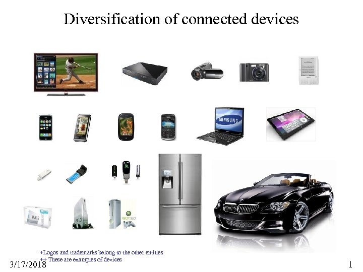 Diversification of connected devices +Logos and trademarks belong to the other entities ++ These