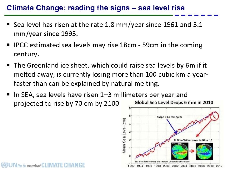 Climate Change: reading the signs – sea level rise § Sea level has risen