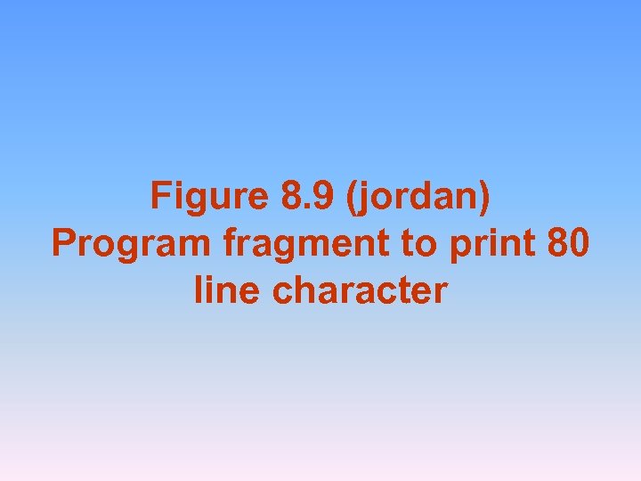 Figure 8. 9 (jordan) Program fragment to print 80 line character 