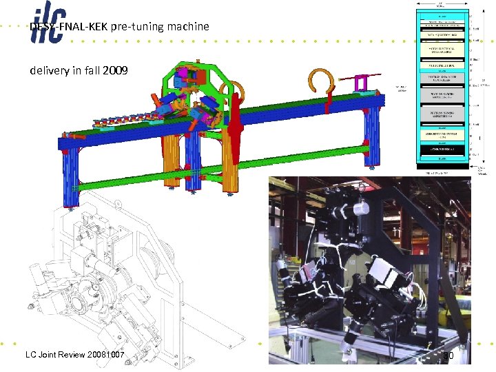 DESY-FNAL-KEK pre-tuning machine delivery in fall 2009 LC Joint Review 20081007 30 
