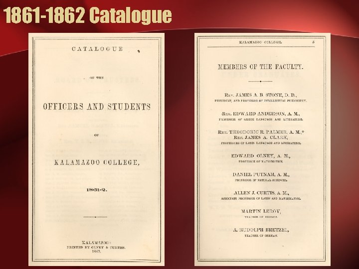 1861 -1862 Catalogue 