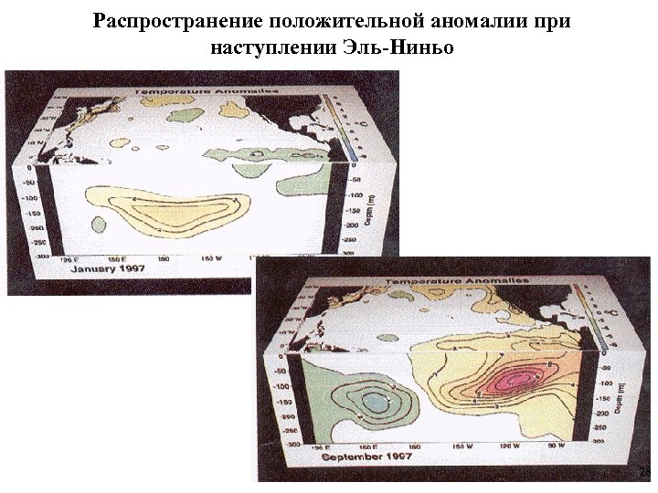 Распространение положительной аномалии при наступлении Эль-Ниньо 28 