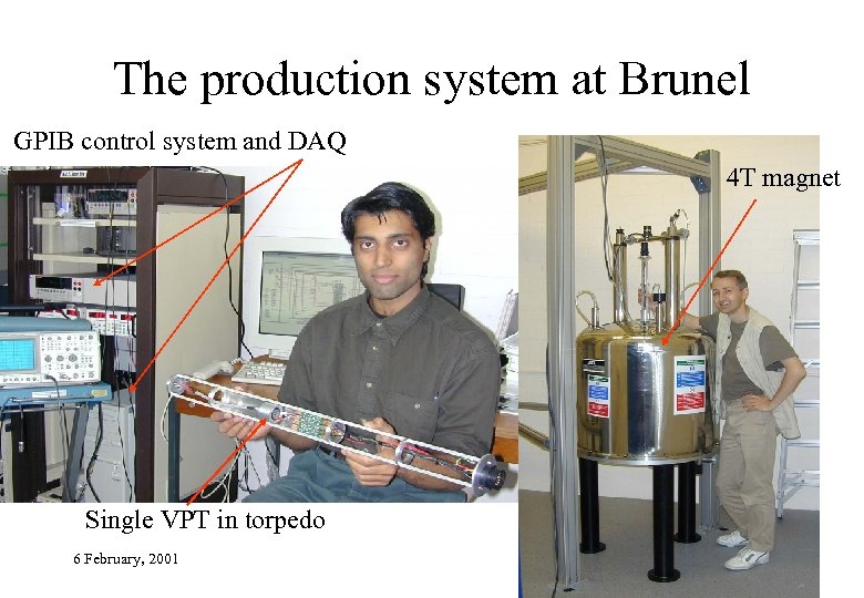 The production system at Brunel GPIB control system and DAQ 4 T magnet Single