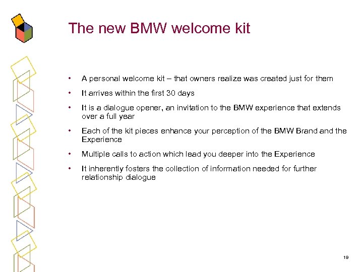 The new BMW welcome kit • A personal welcome kit – that owners realize