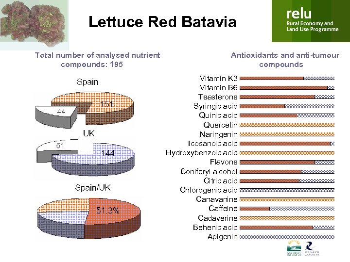 Lettuce Red Batavia Total number of analysed nutrient compounds: 195 Antioxidants and anti-tumour compounds