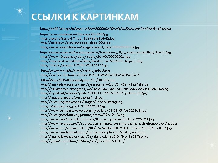 ССЫЛКИ К КАРТИНКАМ http: //a 6003. rimg. info/icon/153569300080 a 209 a 9 e 3632467