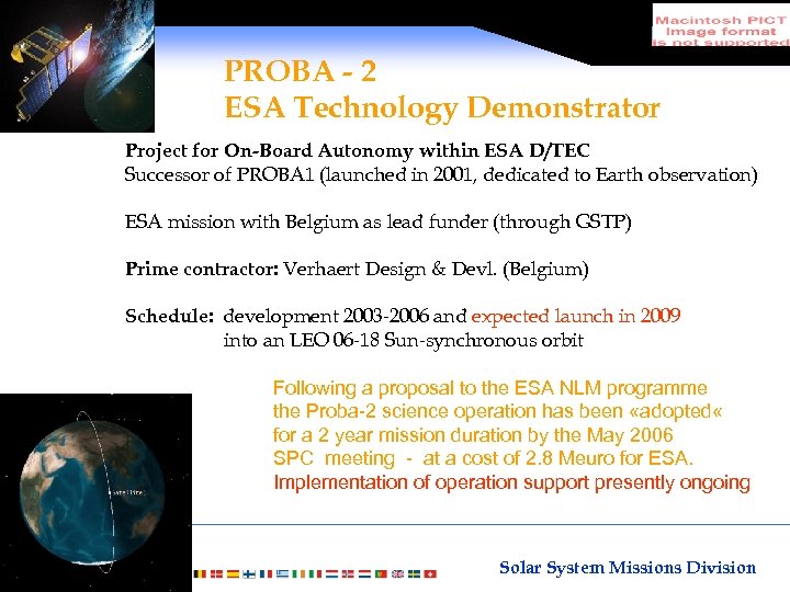 PROBA - 2 ESA Technology Demonstrator Project for On-Board Autonomy within ESA D/TEC Successor