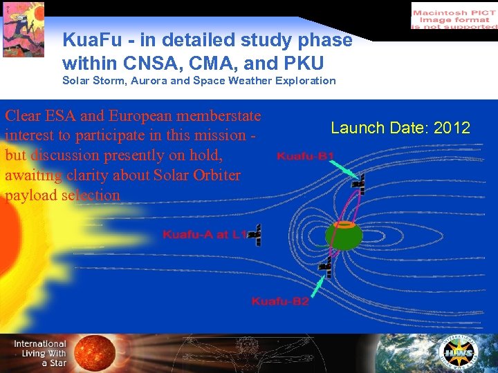 Kua. Fu - in detailed study phase within CNSA, CMA, and PKU Solar Storm,