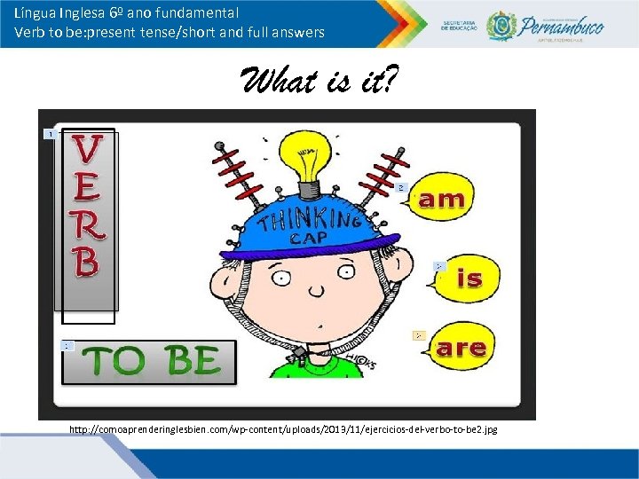 Língua Inglesa 6º ano fundamental Verb to be: present tense/short and full answers w