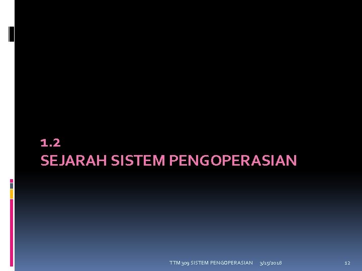 1. 2 SEJARAH SISTEM PENGOPERASIAN TTM 309 SISTEM PENGOPERASIAN 3/15/2018 12 