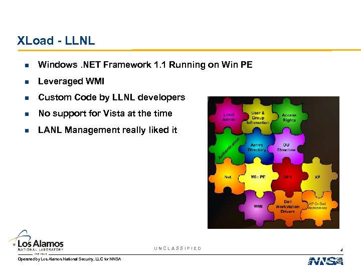 XLoad - LLNL n Windows. NET Framework 1. 1 Running on Win PE n