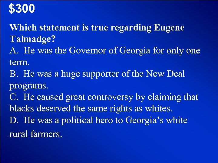 © Mark E. Damon - All Rights Reserved $300 Which statement is true regarding