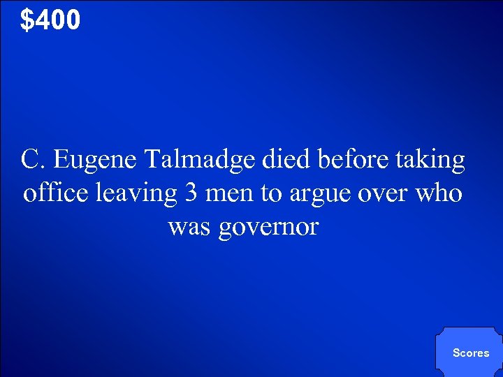 © Mark E. Damon - All Rights Reserved $400 C. Eugene Talmadge died before