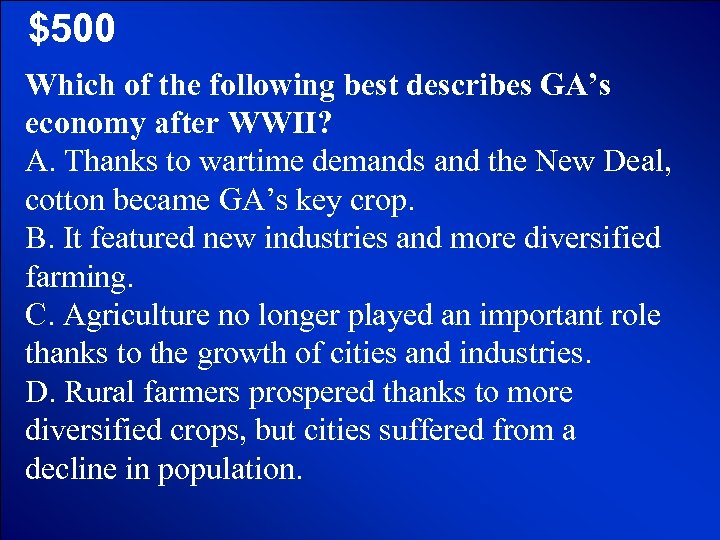 © Mark E. Damon - All Rights Reserved $500 Which of the following best