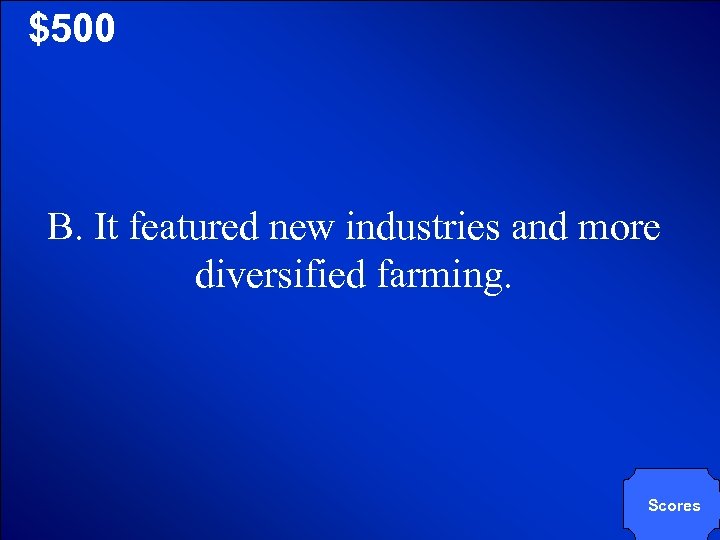 © Mark E. Damon - All Rights Reserved $500 B. It featured new industries