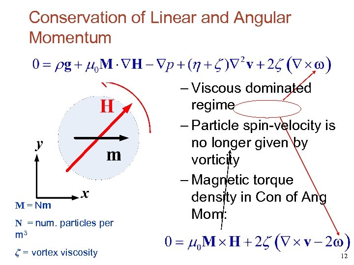 Conservation of Linear and Angular Momentum M = Nm N = num. particles per