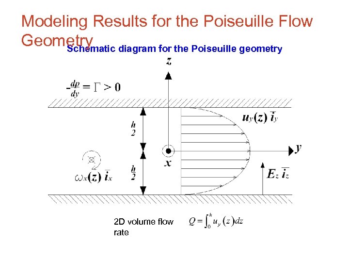 Modeling Results for the Poiseuille Flow Geometry Schematic diagram for the Poiseuille geometry 2