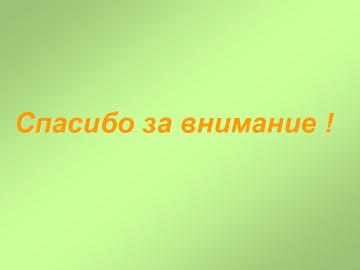 Спасибо за внимание ! 