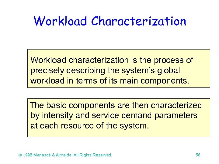 Workload Characterization Workload characterization is the process of precisely describing the system’s global workload