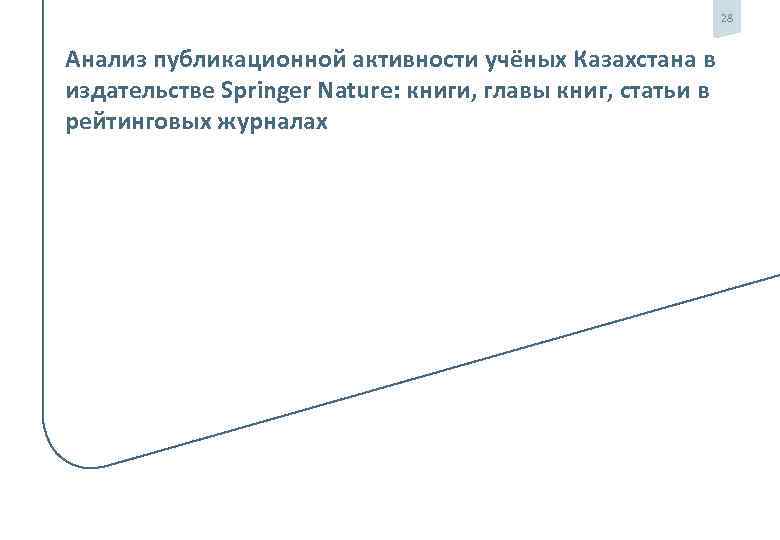 28 Анализ публикационной активности учёных Казахстана в издательстве Springer Nature: книги, главы книг, статьи