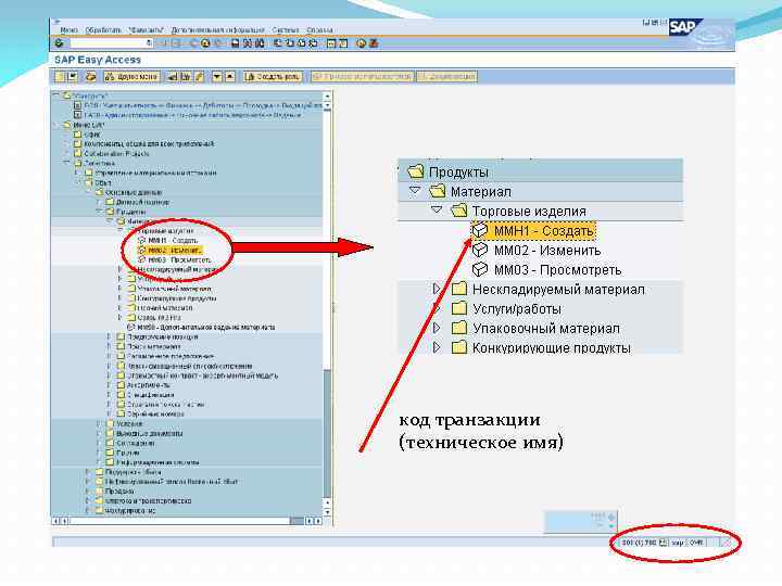 код транзакции (техническое имя) 