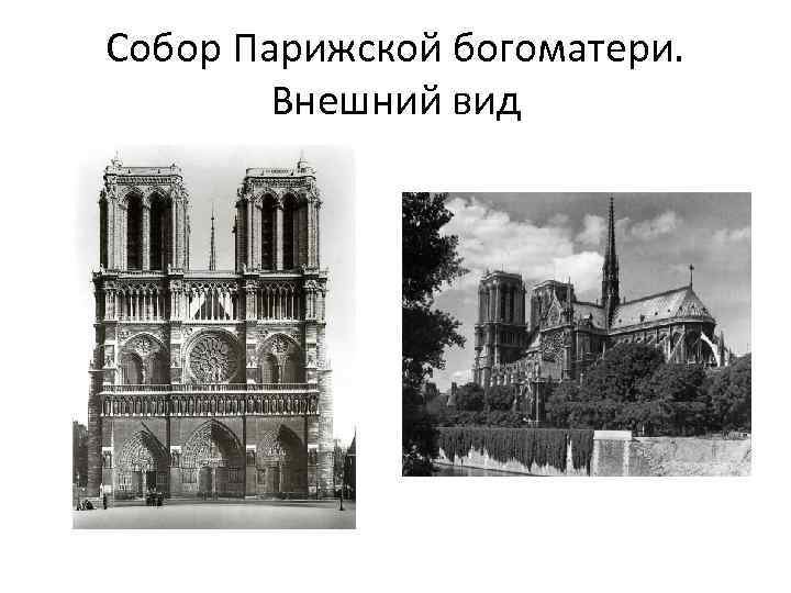 Собор Парижской богоматери. Внешний вид 