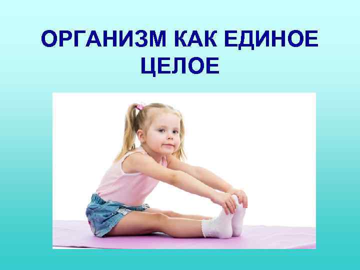 ОРГАНИЗМ КАК ЕДИНОЕ ЦЕЛОЕ 