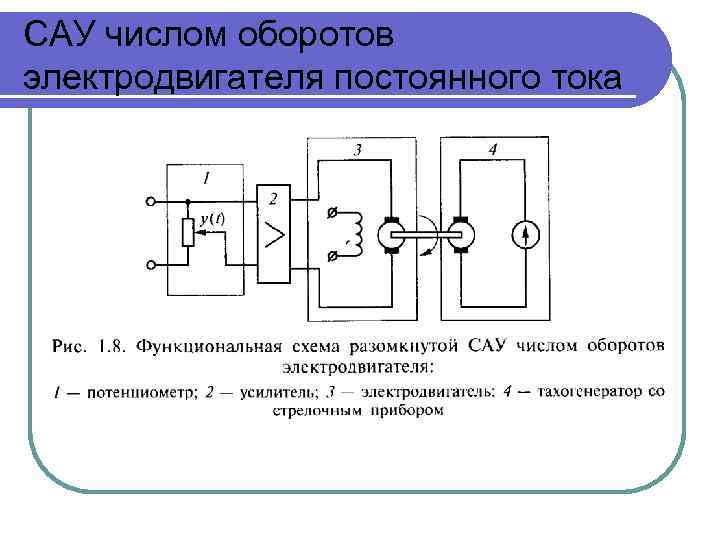 САУ числом оборотов электродвигателя постоянного тока 