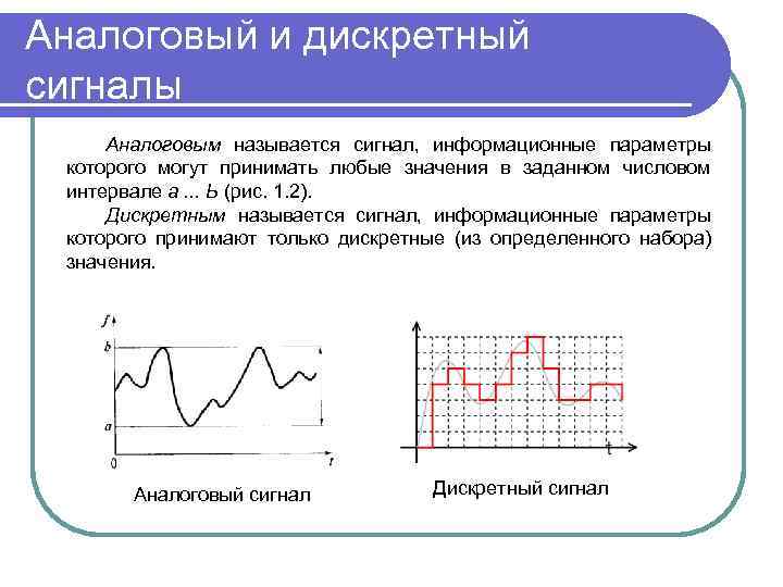 Какие сигналы могут хранить и обрабатывать компьютеры дискретные аналоговые