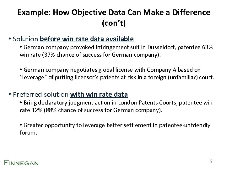 Example: How Objective Data Can Make a Difference (con’t) • Solution before win rate