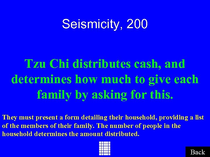 Seismicity, 200 Tzu Chi distributes cash, and determines how much to give each family