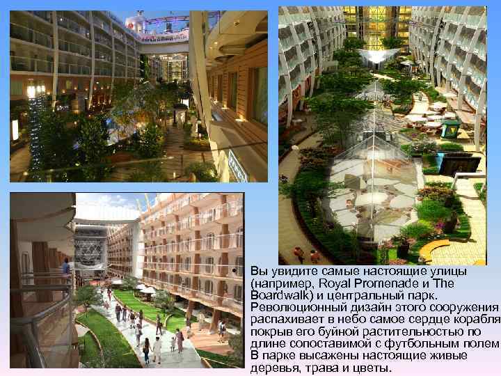  • Вы увидите самые настоящие улицы (например, Royal Promenade и The Boardwalk) и