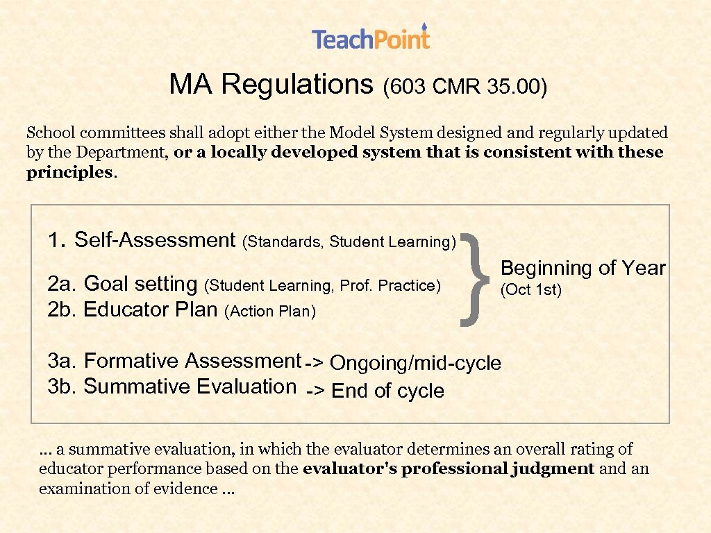 MA Regulations (603 CMR 35. 00) School committees shall adopt either the Model System