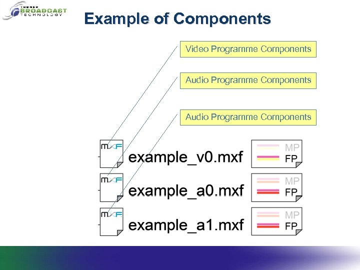 Example of Components Programme Components Video Audio Programme Components 