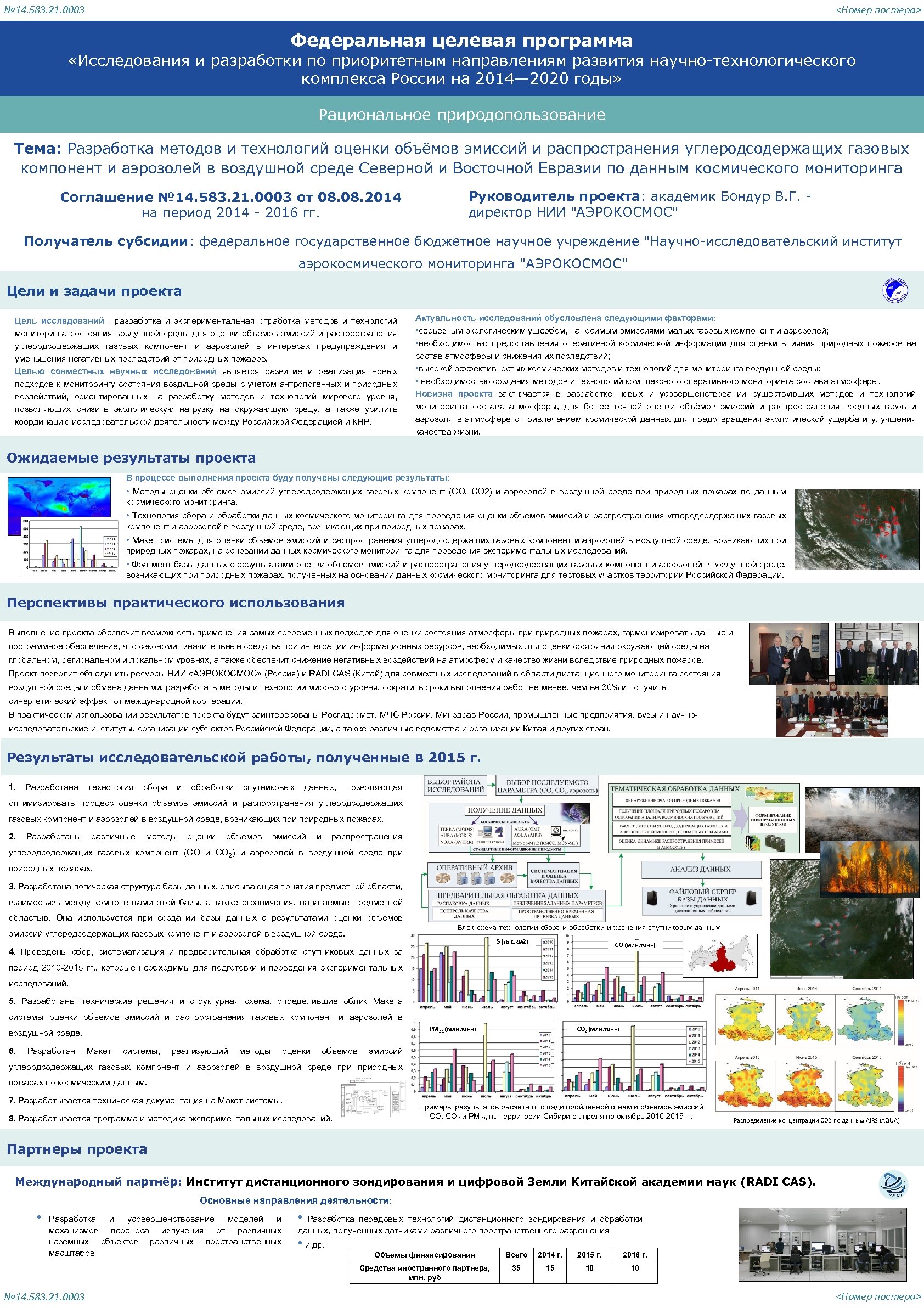 № 14. 583. 21. 0003 <Номер постера> Федеральная целевая программа «Исследования и разработки по