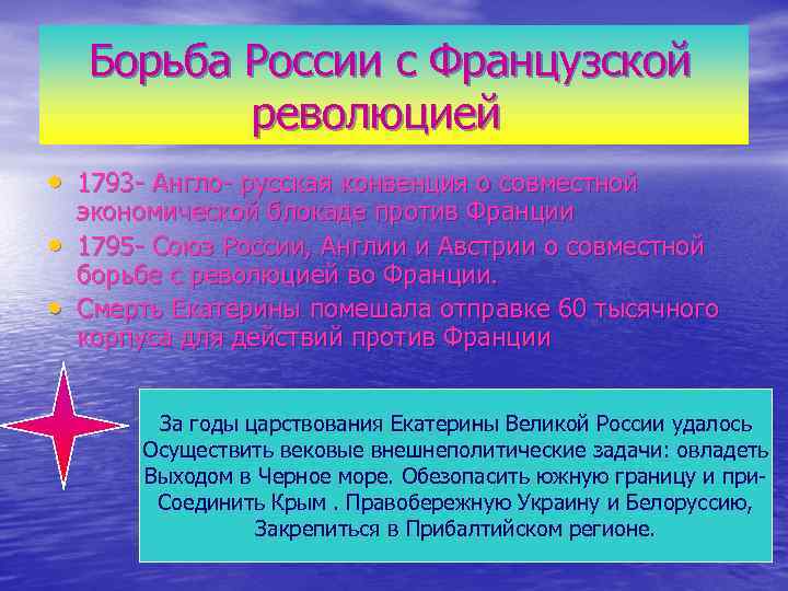 Борьба России с Французской революцией • 1793 - Англо- русская конвенция о совместной •