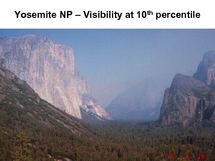 Yosemite NP – Visibility at 10 th percentile 