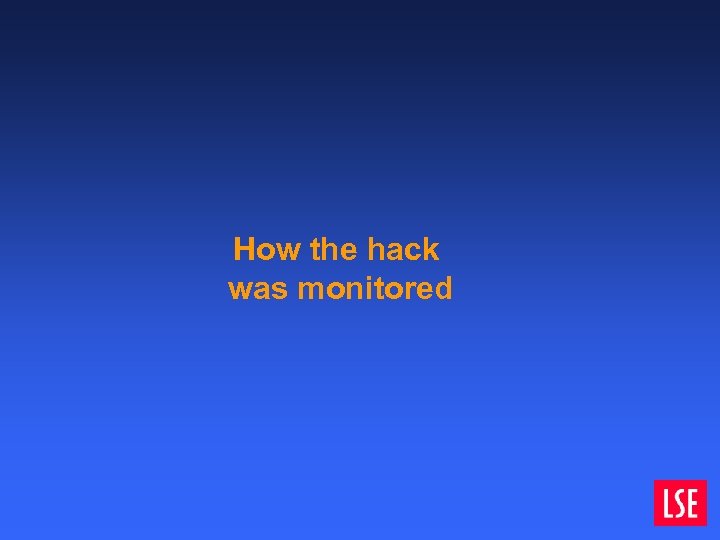 How the hack was monitored 