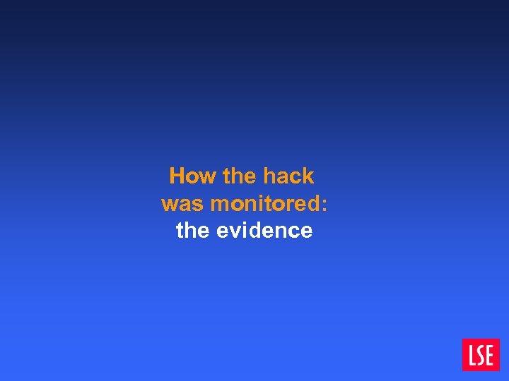 How the hack was monitored: the evidence 