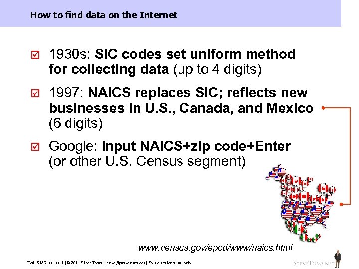How to find data on the Internet Where to find data þ 1930 s: