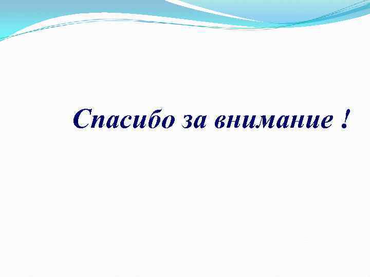 Спасибо за внимание ! 